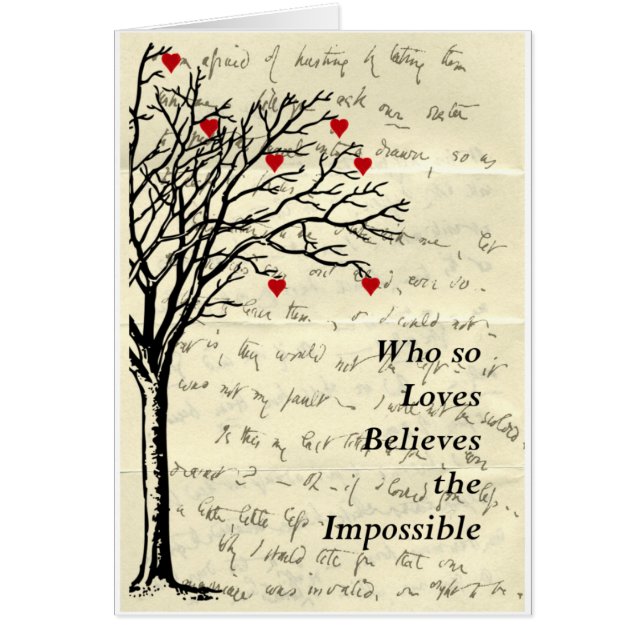 "Croit l'impossible" Lettre d'amour d'un arbre du  (Devant)