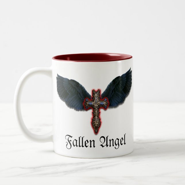 Croix à ailes noires Mug (Gauche)