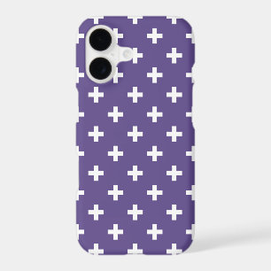 Croix blanches à pois sur violet ultra