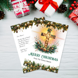 Croix brillante Carte Christian Christmas