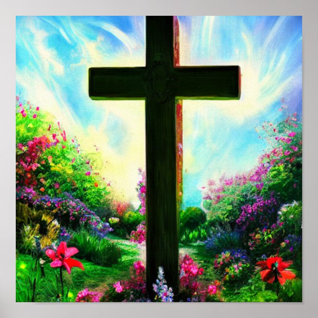 Croix Brown dans une affiche de jardin fleuri (Devant)