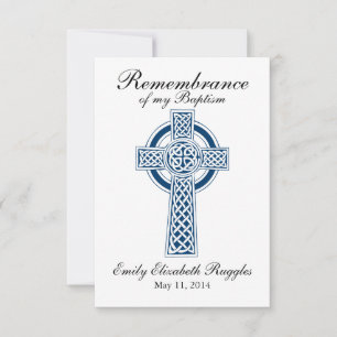 Croix - Carte de prière baptême