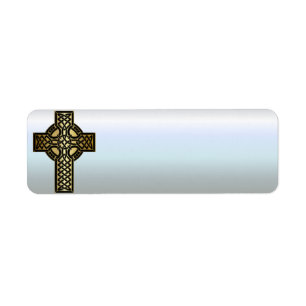 Croix celtique de noeud dans l'or et le noir