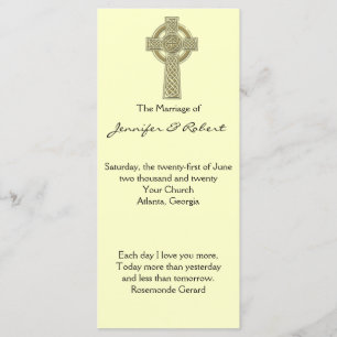 Croix celtique en or et ivoire programme de mariag