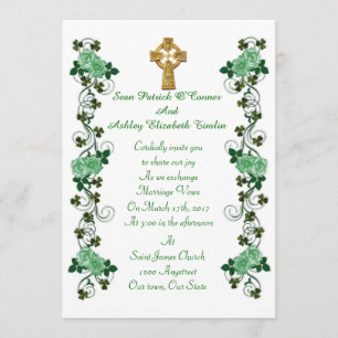 Croix celtique Faire-part de mariage irlandaise