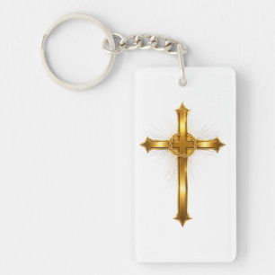 Croix chrétienne dorée radiante Inspirée de la foi