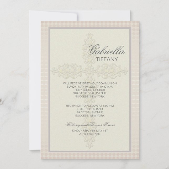 Croix complexe (Pêche) Invitation religieuse (Devant)