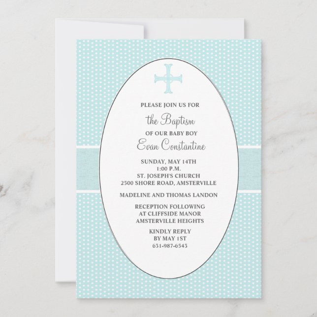 Croix dans le cadre ovale - invitation religieuse (Devant)