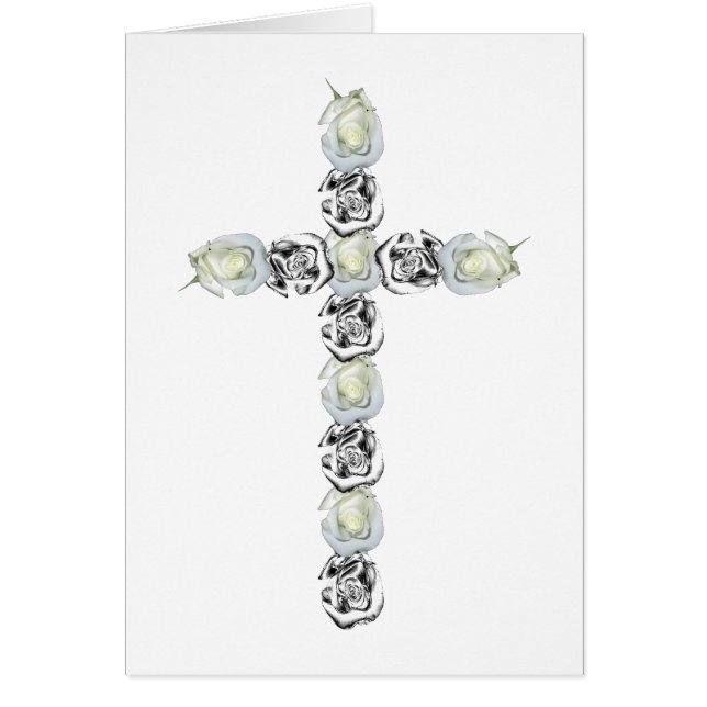 Croix d'argent et des roses blancs (Devant)