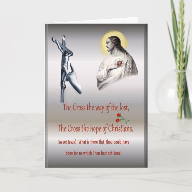 Croix de carte de voeux du Christ, religieuse (Devant)
