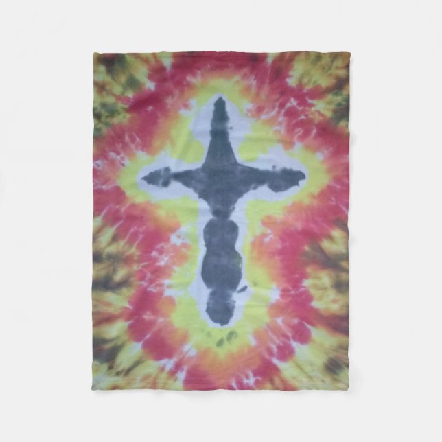 croix de couverture d'ouatine de tiedye (Devant)