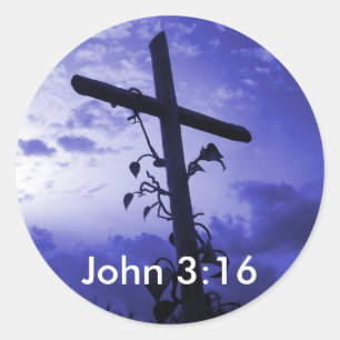 Croix de Jésus du Calvaire Jean 3:16 Sticker