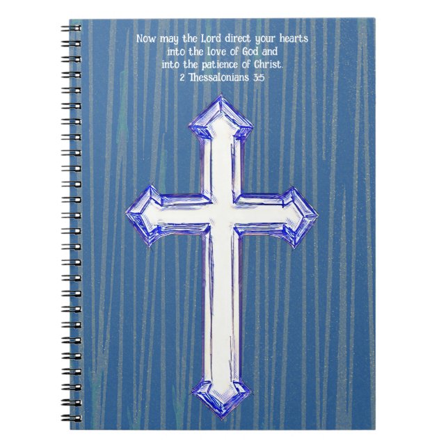 Croix de la foi bleue Bible Verse Journal (Devant)