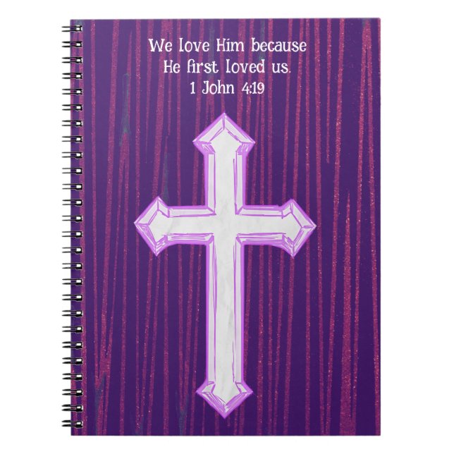 Croix de la foi violette Bible Verse Journal (Devant)