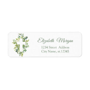 Croix florale Feuilles première sainte communion