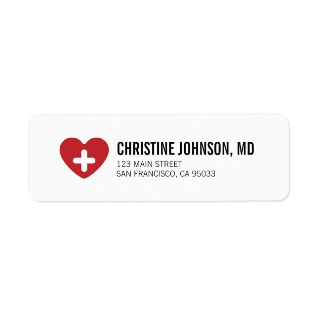 Croix Médicale | Adresse de retour de l'infirmière (Devant)