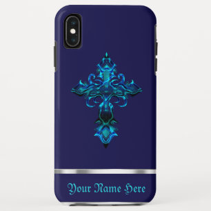 Croix médiévale bleue iPhone XS Max Coque