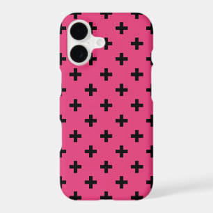 Croix noires à pois sur fuchsia