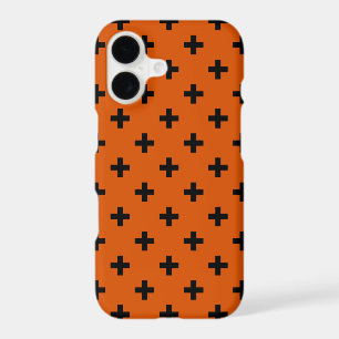 Croix noires à pois sur orange