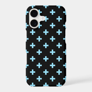 Croix pois bébé bleu sur fond noir