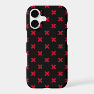 Croix rouge coutures sur noir