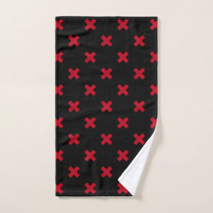 Croix rouge coutures sur noir