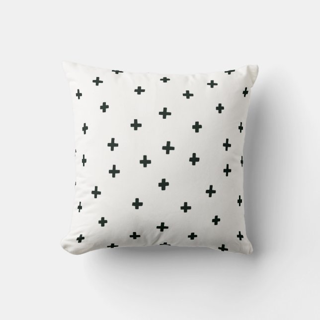 Croix suisse noire et blanche Coussin (Recto)