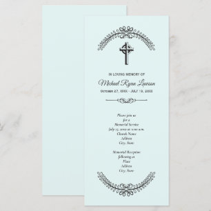 Croix sur les invitations au service commémoratif 