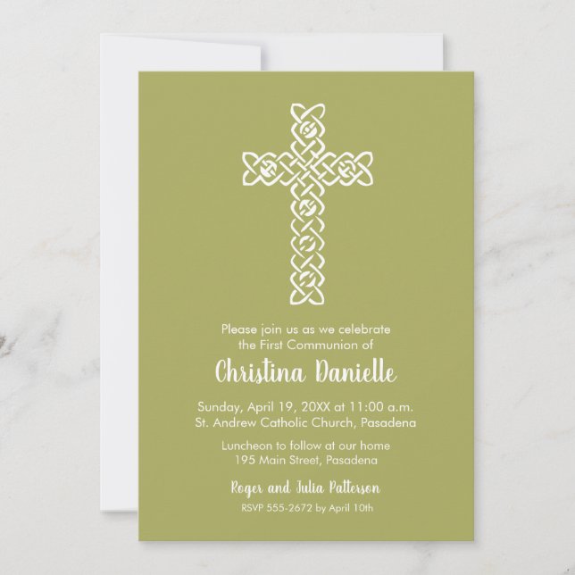 Croix sur les Invitations de la première communion (Devant)