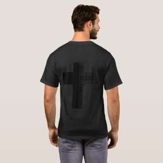 Croix unisexe noire de Jésus T-shirt