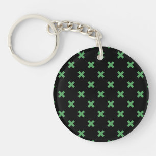 Croix verte coutures sur noir