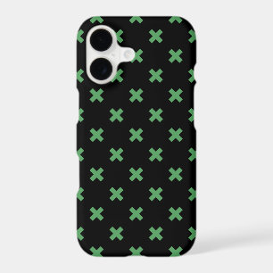 Croix verte coutures sur noir