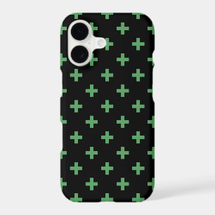 Croix vertes à pois sur fond noir