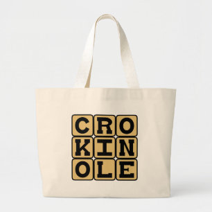 Crokinole, Board Game Large Tote Bag