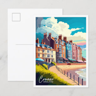 Cromer England Travel Vintage Illustration Postcard