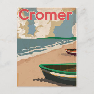 Cromer Vintage locomotive Travel Poster Postcard