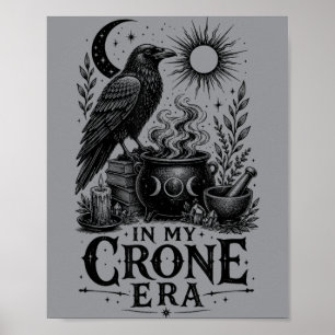 Crone Vibes Witchy Raven Cauldron Goth Witch Poster