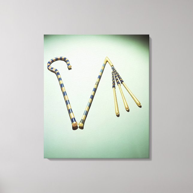 Crook and flail, from the Tomb of Tutankhamun Canvas Print (Front)