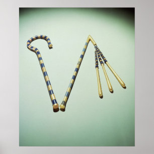 Crook and flail, from the Tomb of Tutankhamun Poster