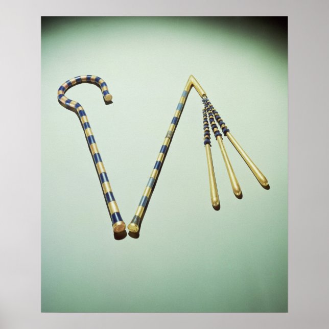 Crook and flail, from the Tomb of Tutankhamun Poster (Front)