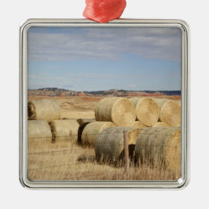 Crook County, Hay Bales 2 Metal Ornament