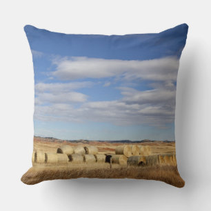 Crook County, Hay Bales Throw Pillow