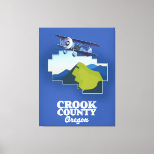 Crook County Oregon map Canvas Print