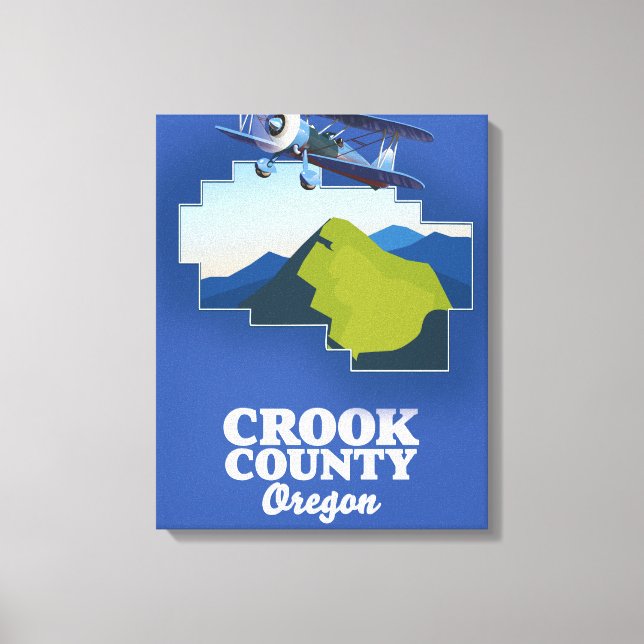 Crook County Oregon map Canvas Print (Front)