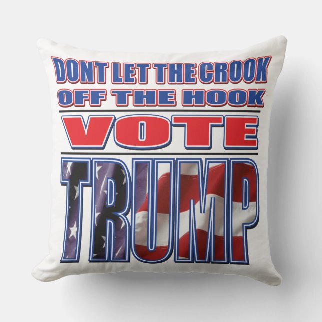 Crook-off-the-Hook Throw Pillow (Front)