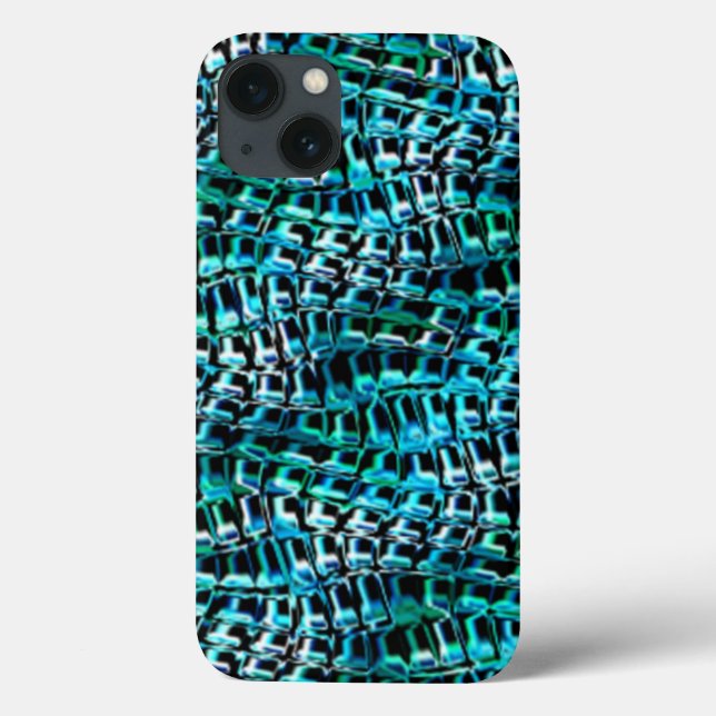 Crooked and wavy burlap sack mesh, cyanish green Case-Mate iPhone case (Back)