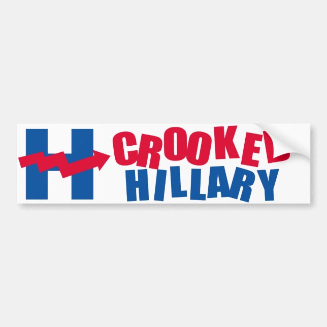 CROOKED HILLARY 2016 - -  BUMPER STICKER (Front)