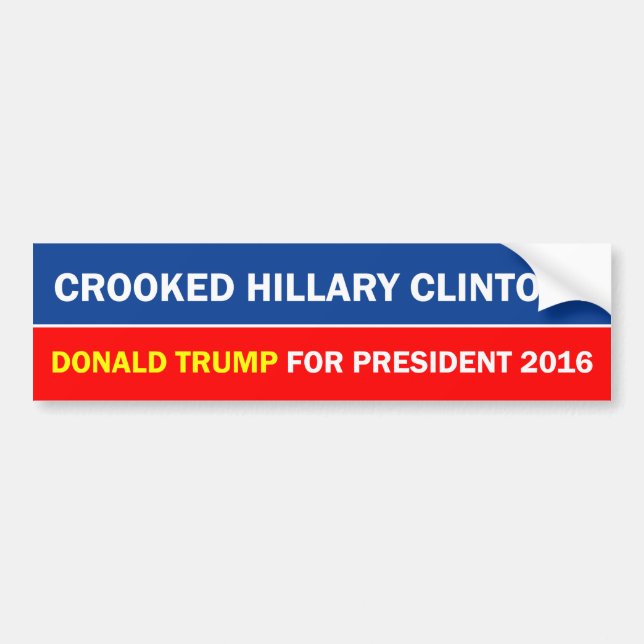 Crooked Hillary Clinton Bumper Sticker (Front)
