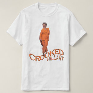 Crooked Hillary Clinton Orange Black T-Shirt