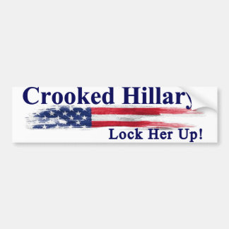 Crooked Hillary Lock Her Up Bumper Sticker